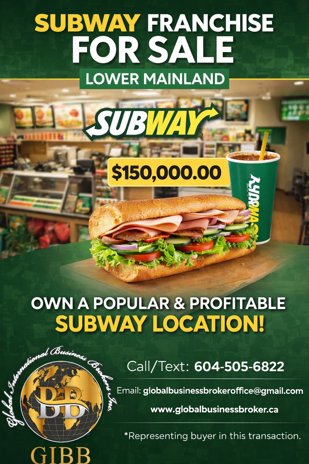 Subway Franchise opportunity for sale
